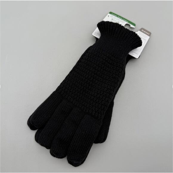 Isotoner Gloves Signature Women's One Size Black Water-Repellent Textured Knit - Picture 4 of 11